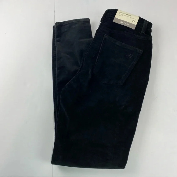 Dl 1961 Womens 25 Black Velvet Chrissy Ultra High Rise Skinny Instasculpt Pants - Picture 2 of 12